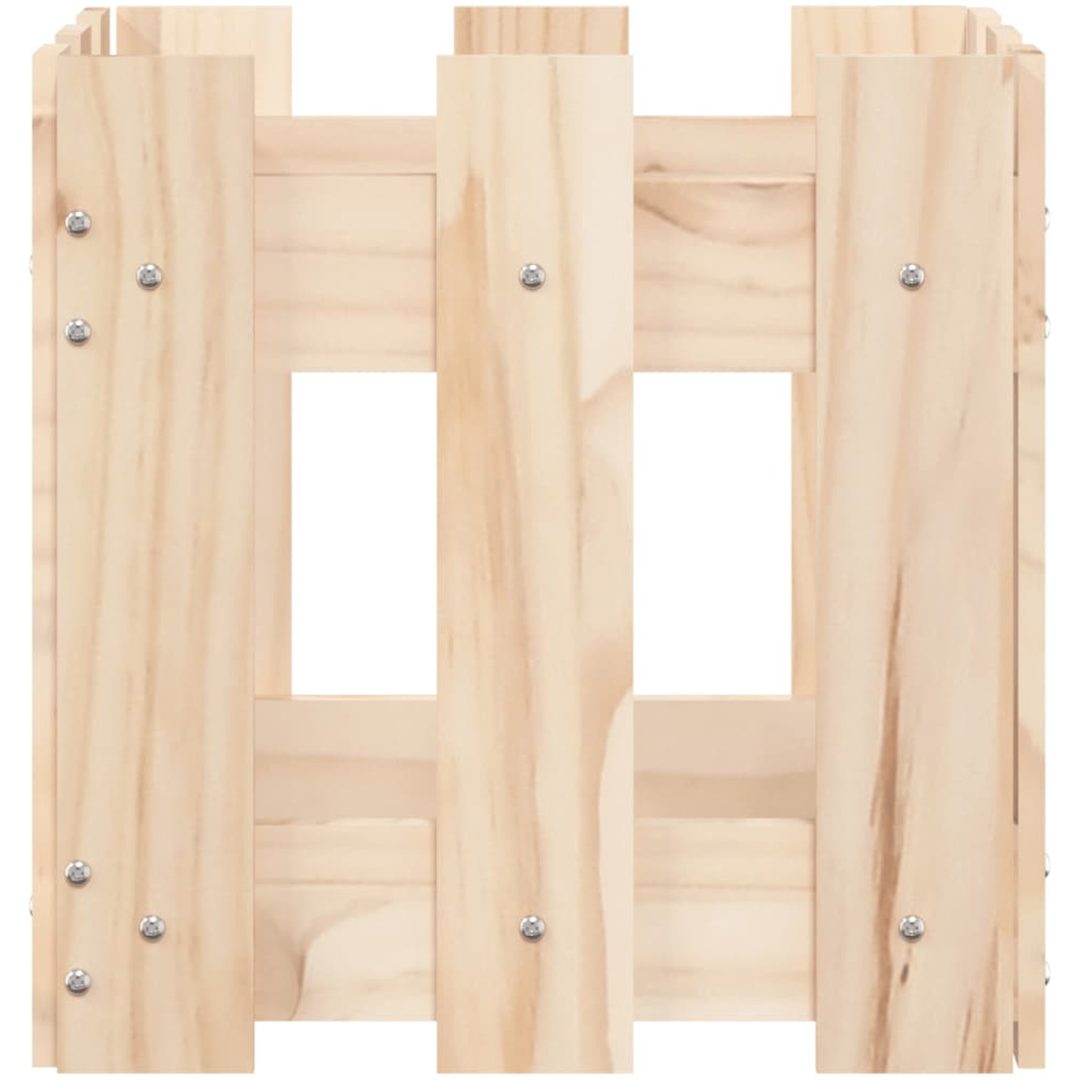 Odlingslåda med staket-design massiv furu vidaXL 30 x 30 x 30 cm – bild 5