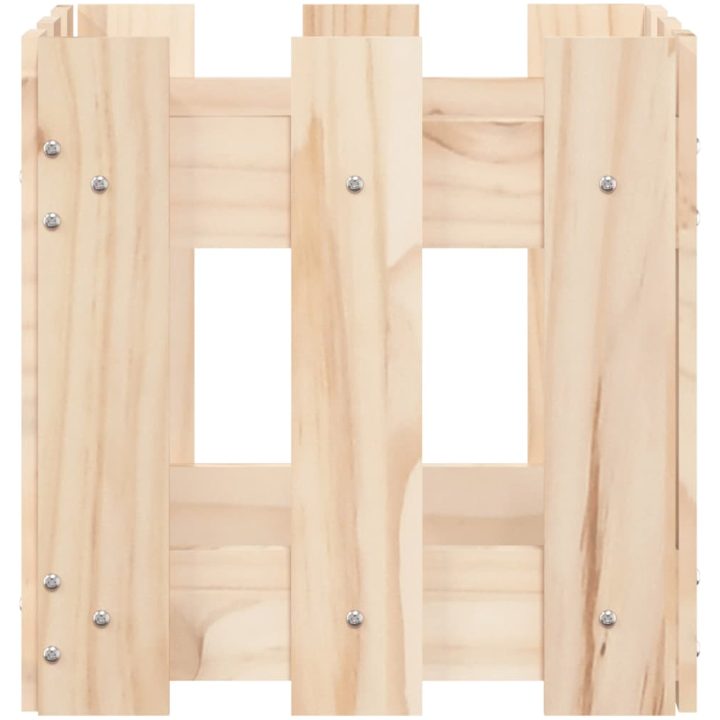 Odlingslåda med staket-design massiv furu vidaXL 30 x 30 x 30 cm – bild 5