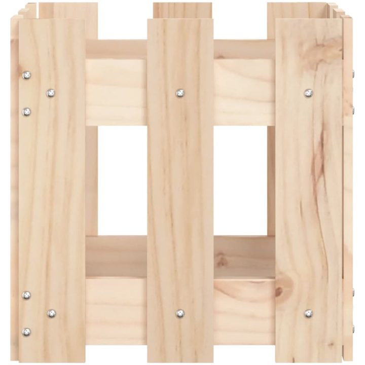 Odlingslåda med staket-design massiv furu vidaXL 30 x 30 x 30 cm – bild 6