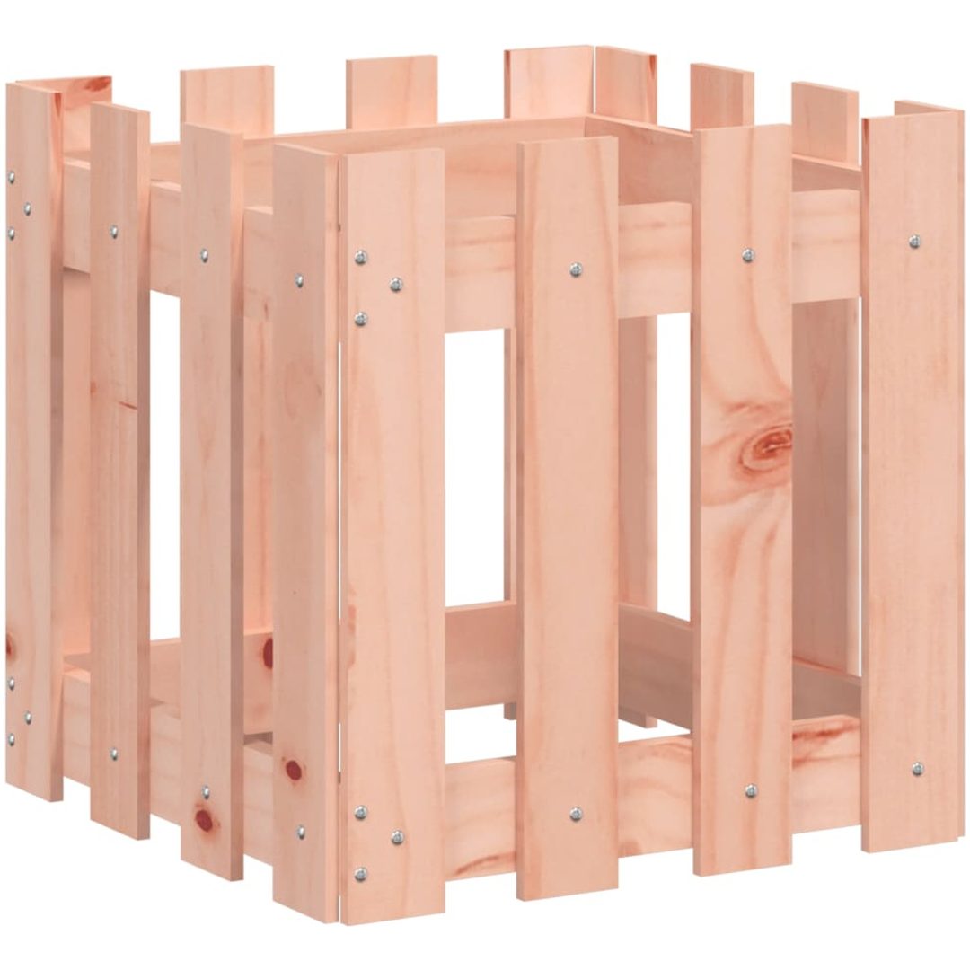 Odlingslåda med staket-design massivt douglasträ vidaXL 40 x 40 x 40 cm – bild 2