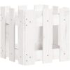 Odlingslåda med staket-design vit massiv furu vidaXL 30 x 30 x 30 cm – miniatyr 2