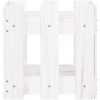 Odlingslåda med staket-design vit massiv furu vidaXL 30 x 30 x 30 cm – miniatyr 5