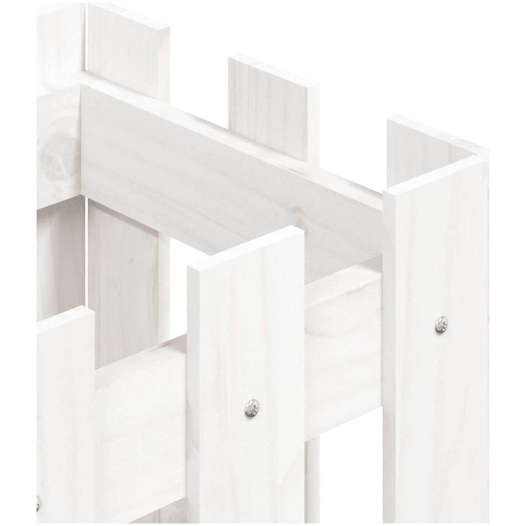 Odlingslåda med staket-design vit massiv furu vidaXL 30 x 30 x 30 cm – bild 7