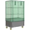 Odlingslåda med växthusöverdrag hjul rottinglook 80x50x182 cm vidaXL – miniatyr 2