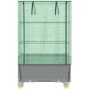 Odlingslåda med växthusöverdrag hjul rottinglook 80x50x182 cm vidaXL – miniatyr 4
