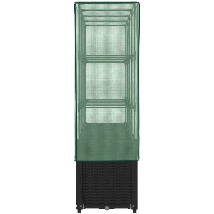 Odlingslåda med växthusöverdrag rottinglook 160x40x153 cm vidaXL – bild 5