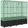 Odlingslåda med växthusöverdrag rottinglook 160x40x153 cm vidaXL – miniatyr 6