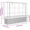 Odlingslåda med växthusöverdrag rottinglook 160x40x153 cm vidaXL – miniatyr 9