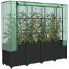 Odlingslåda med växthusöverdrag rottinglook 160x40x153 cm vidaXL – miniatyr 1