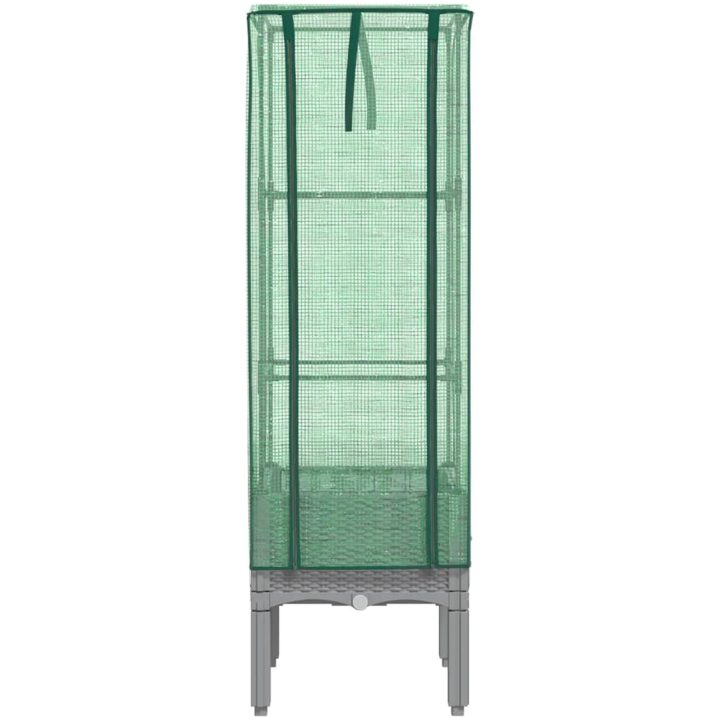 Odlingslåda med växthusöverdrag rottinglook vidaXL 40 x 40 x 140 cm – bild 4