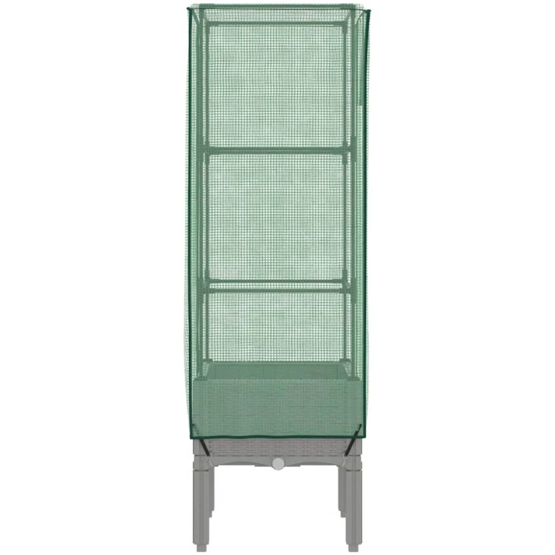 Odlingslåda med växthusöverdrag rottinglook vidaXL 40 x 40 x 140 cm – bild 5