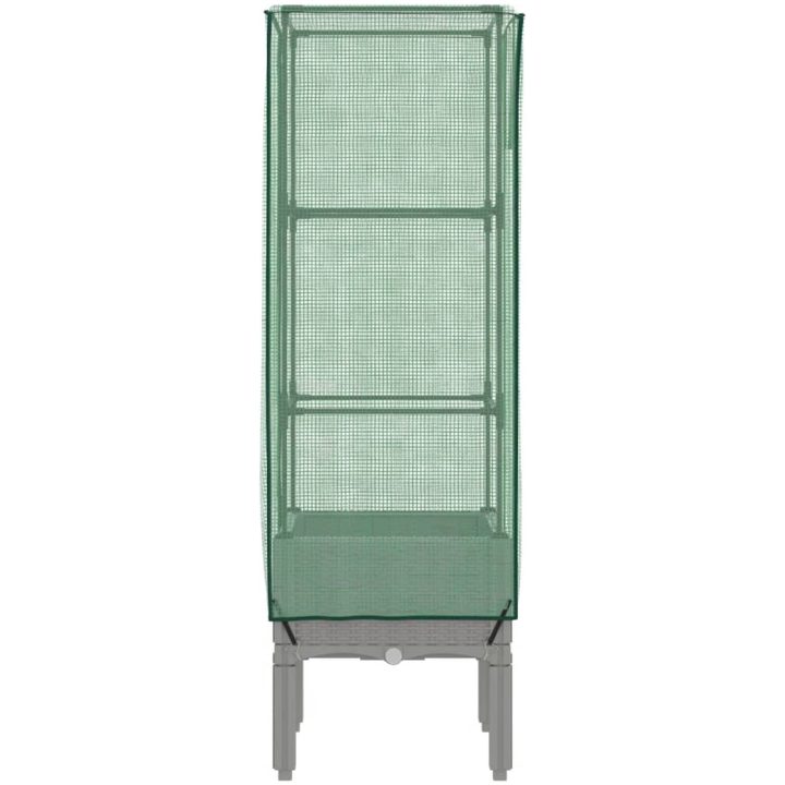 Odlingslåda med växthusöverdrag rottinglook vidaXL 40 x 40 x 140 cm – bild 5