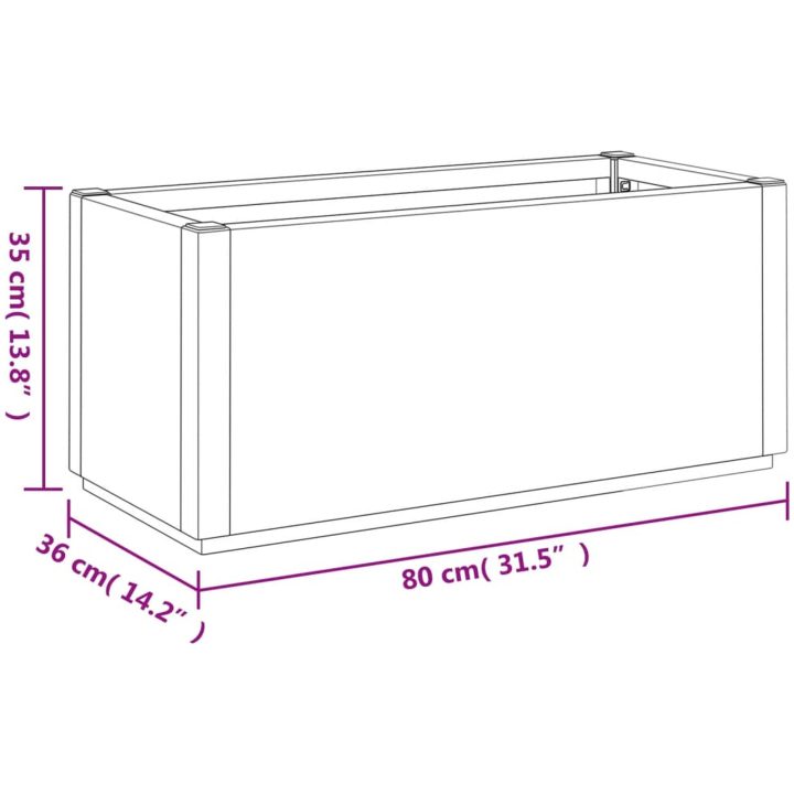 Odlingslåda mörkgrå 80x36x35 cm PP vidaXL 80 x 36 x 35 cm – bild 10