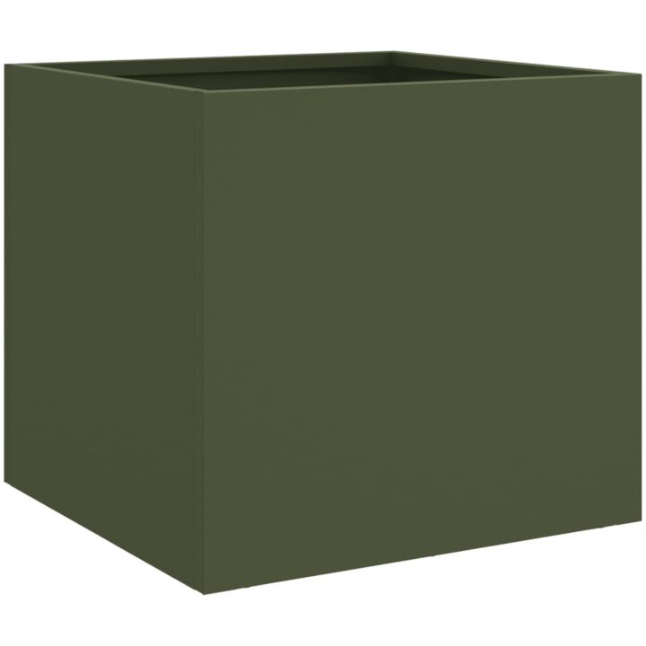 Odlingslåda olivgrön kallvalsat stål vidaXL 32 x 30 x 29 cm – bild 2