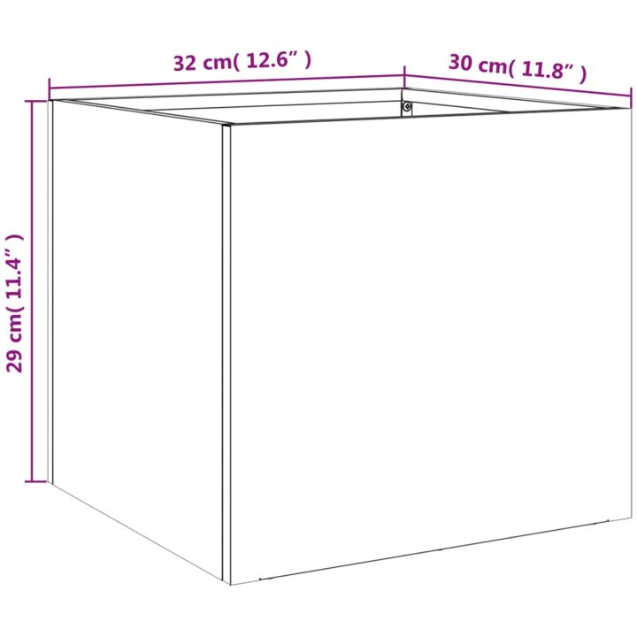 Odlingslåda olivgrön kallvalsat stål vidaXL 32 x 30 x 29 cm – bild 11
