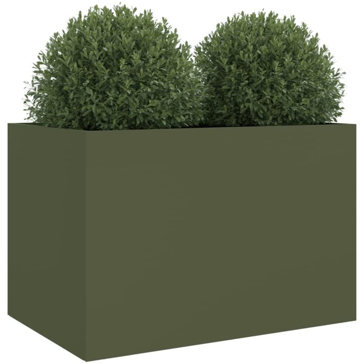 Odlingslåda olivgrön stål vidaXL 62 x 47 x 46 cm – bild 4