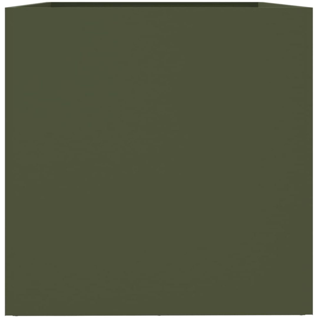 Odlingslåda olivgrön stål vidaXL 62 x 47 x 46 cm – bild 6