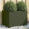 Odlingslåda olivgrön stål vidaXL 62 x 47 x 46 cm – miniatyr 1