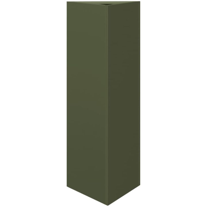 Odlingslåda olivgrön triangulär stål vidaXL 30 x 26 x 75 cm – bild 2