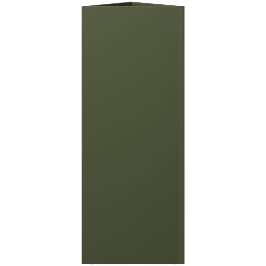 Odlingslåda olivgrön triangulär stål vidaXL 30 x 26 x 75 cm – bild 5