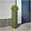 Odlingslåda olivgrön triangulär stål vidaXL 30 x 26 x 75 cm – miniatyr 1