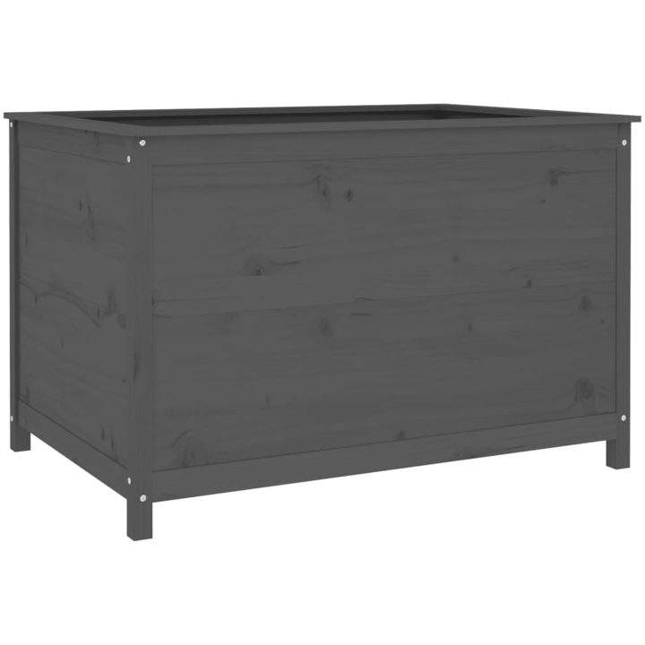 Odlingslåda på ben grå massiv furu vidaXL 119.5 x 82.5 x 78 cm – bild 2