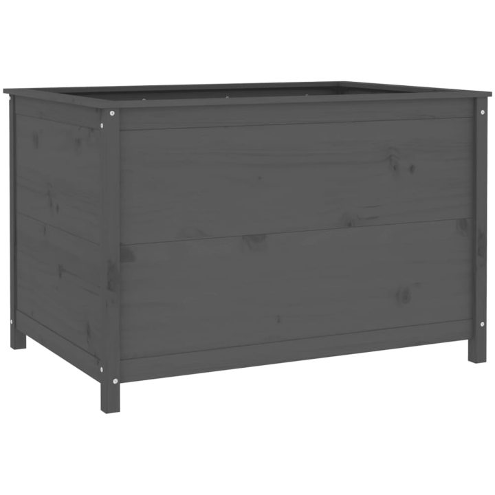 Odlingslåda på ben grå massiv furu vidaXL 119.5 x 82.5 x 78 cm – bild 6