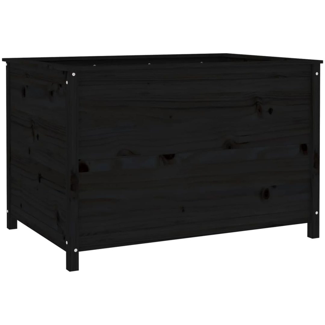 Odlingslåda på ben svart massiv furu vidaXL 119.5 x 82.5 x 78 cm – bild 6