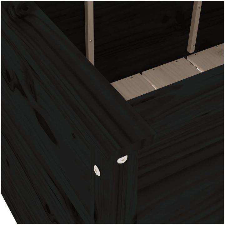 Odlingslåda på ben svart massiv furu vidaXL 119.5 x 82.5 x 78 cm – bild 7