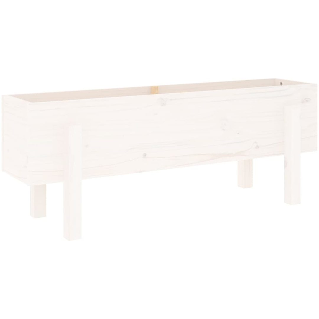 Odlingslåda på ben vit massiv furu vidaXL 101 x 30 x 38 cm – bild 2
