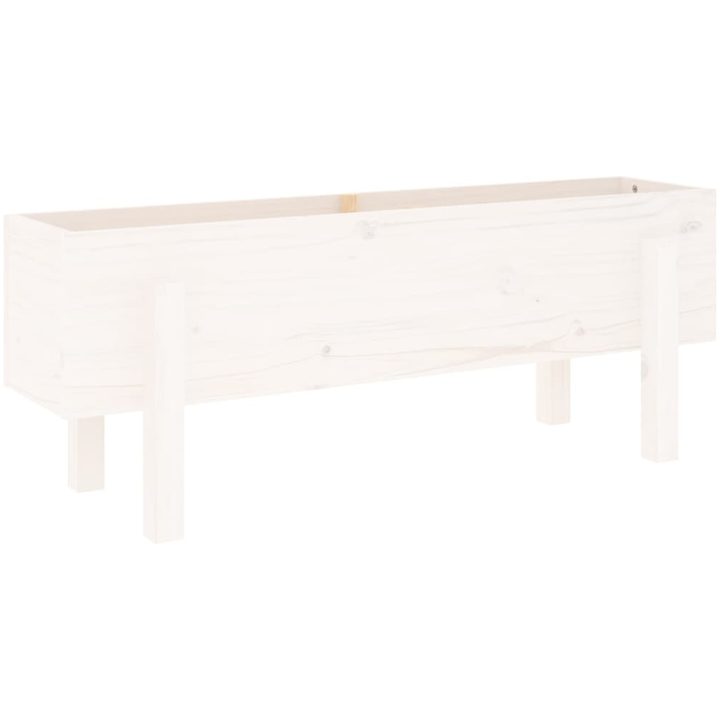 Odlingslåda på ben vit massiv furu vidaXL 101 x 30 x 38 cm – bild 2
