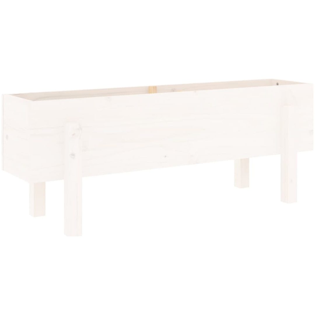 Odlingslåda på ben vit massiv furu vidaXL 101 x 30 x 38 cm – bild 4
