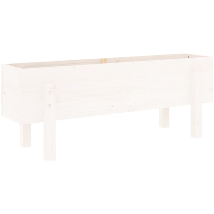 Odlingslåda på ben vit massiv furu vidaXL 101 x 30 x 38 cm – bild 4
