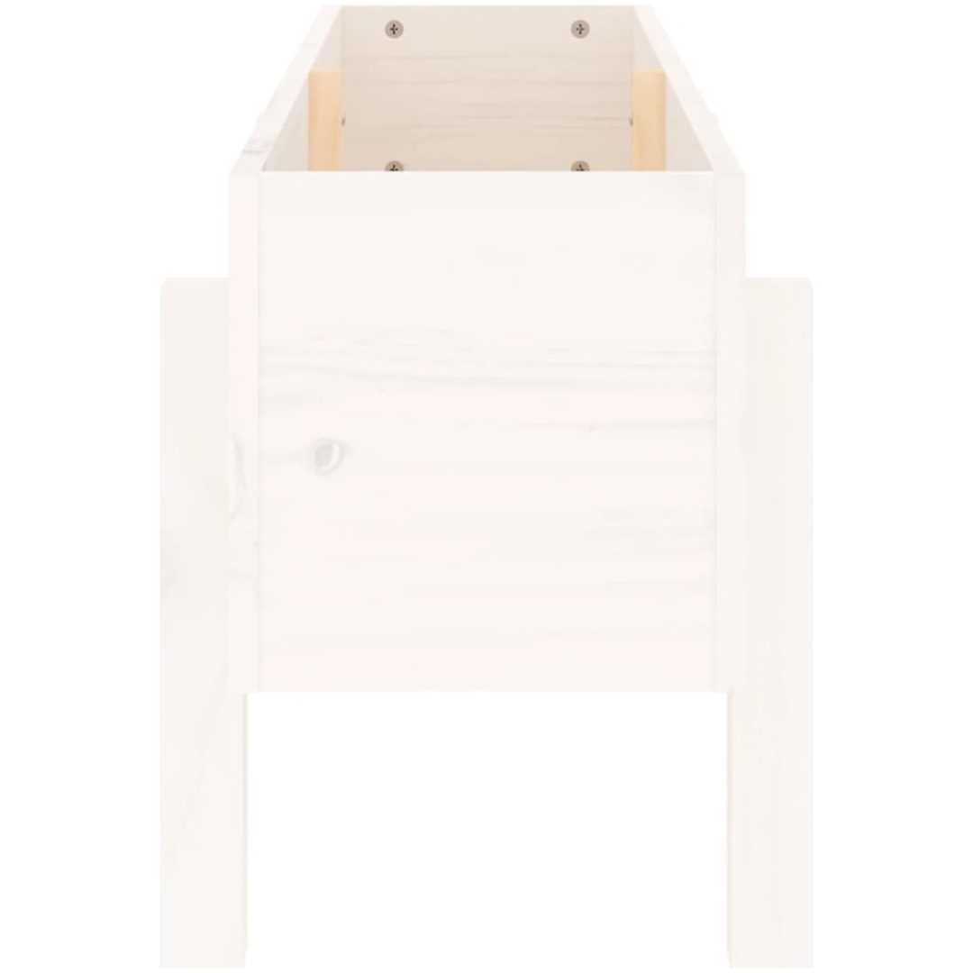 Odlingslåda på ben vit massiv furu vidaXL 101 x 30 x 38 cm – bild 5