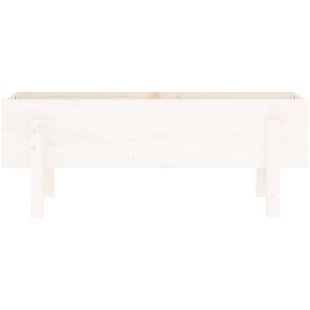 Odlingslåda på ben vit massiv furu vidaXL 101 x 30 x 38 cm – bild 6