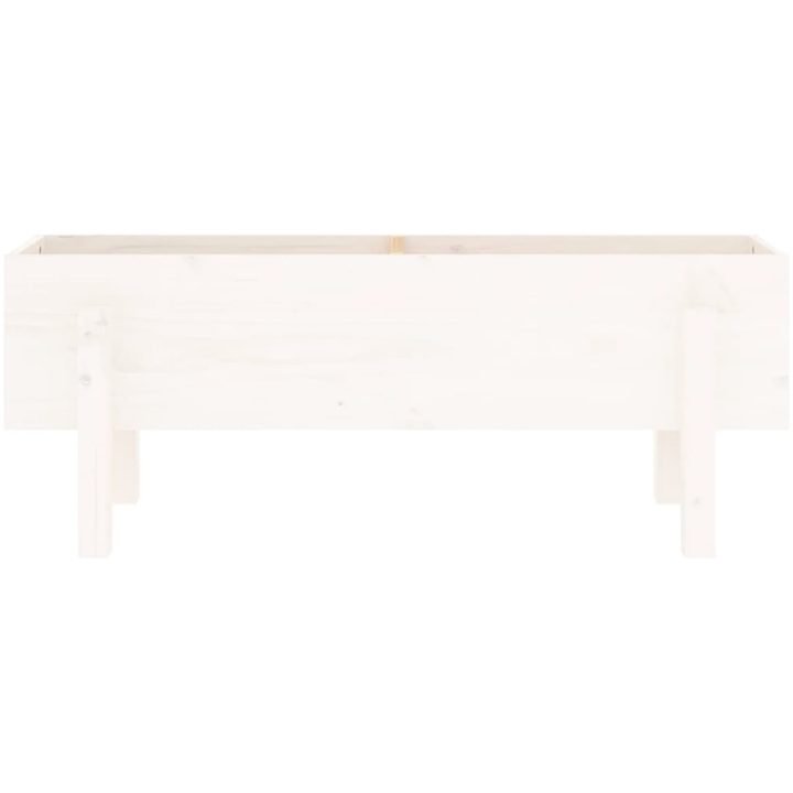 Odlingslåda på ben vit massiv furu vidaXL 101 x 30 x 38 cm – bild 6