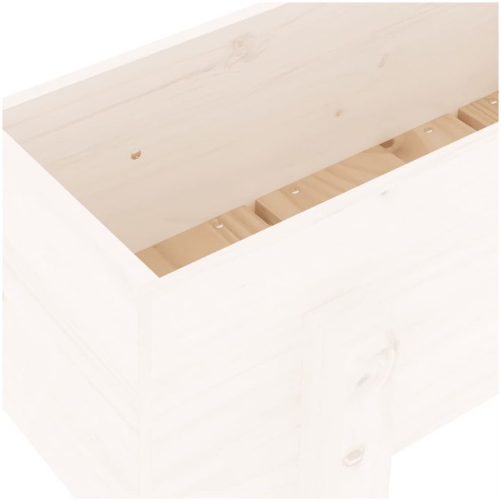 Odlingslåda på ben vit massiv furu vidaXL 101 x 30 x 38 cm – bild 7