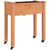 Odlingslåda på hjul med foder brun massivt granträ vidaXL 71 x 37 x 80 cm – miniatyr 2