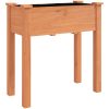 Odlingslåda på hjul med foder brun massivt granträ vidaXL 71 x 37 x 80 cm – miniatyr 3