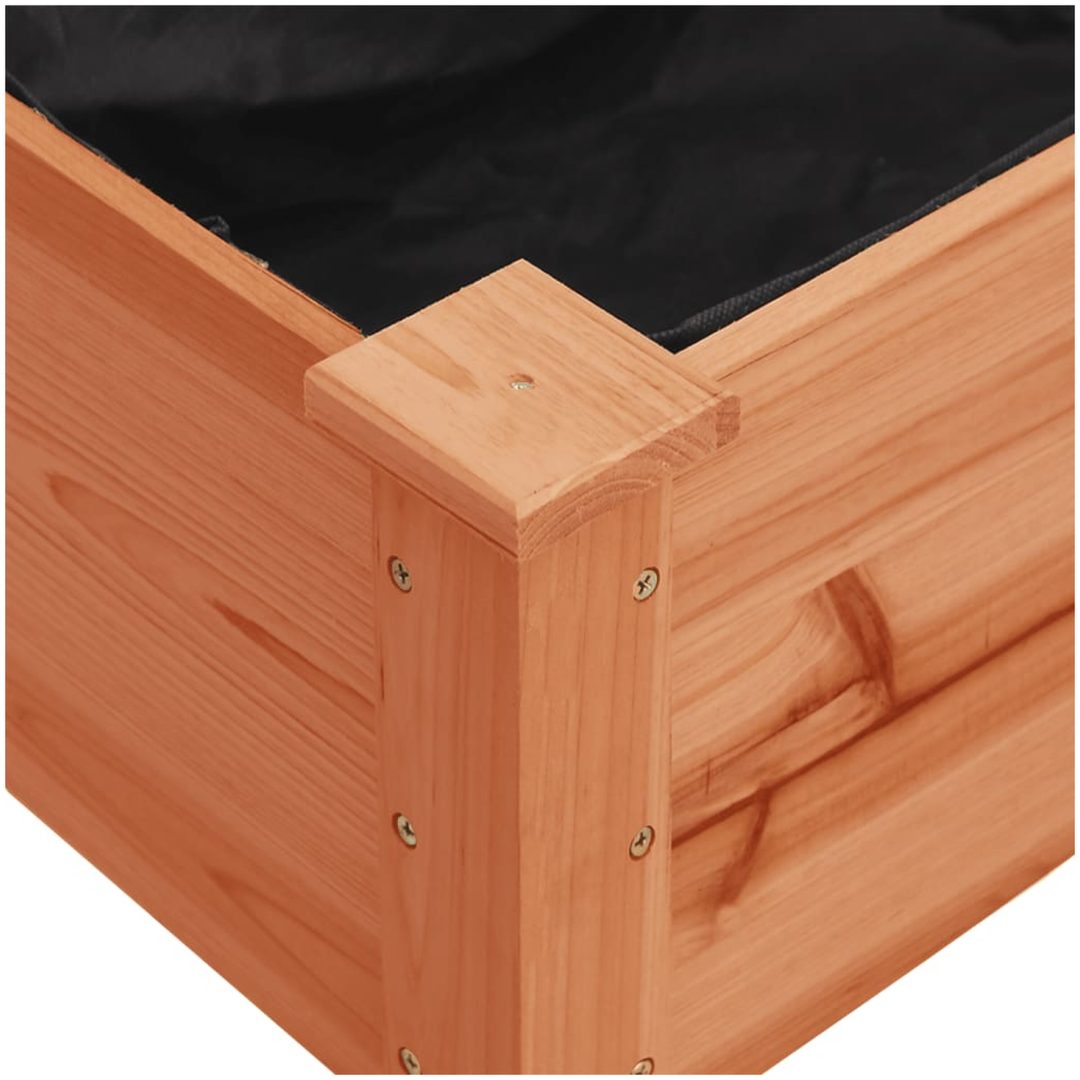 Odlingslåda på hjul med foder brun massivt granträ vidaXL 71 x 37 x 80 cm – bild 4