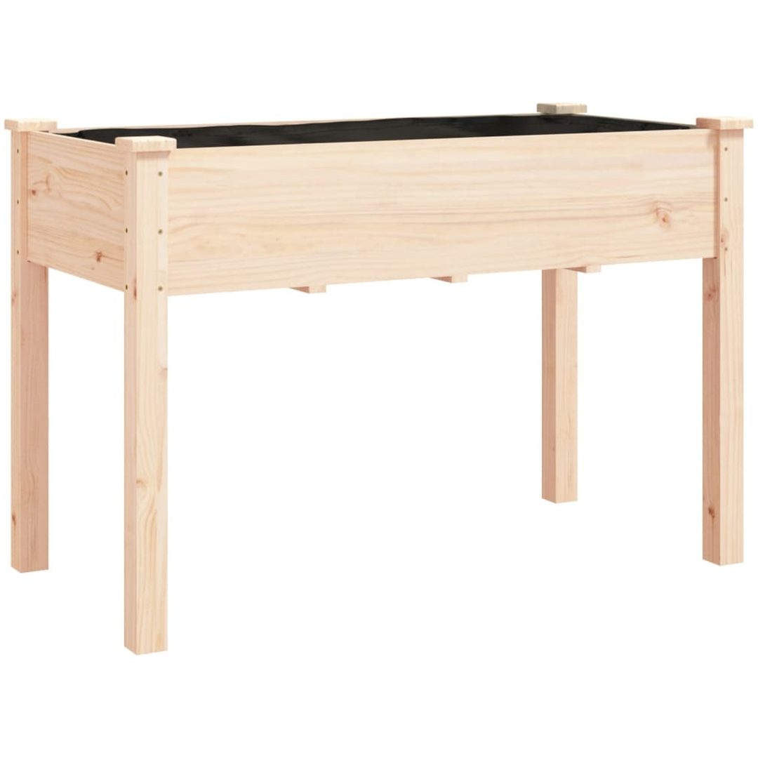 Odlingslåda på hjul med foder massivt granträ vidaXL 118 x 59 x 80 cm – bild 3