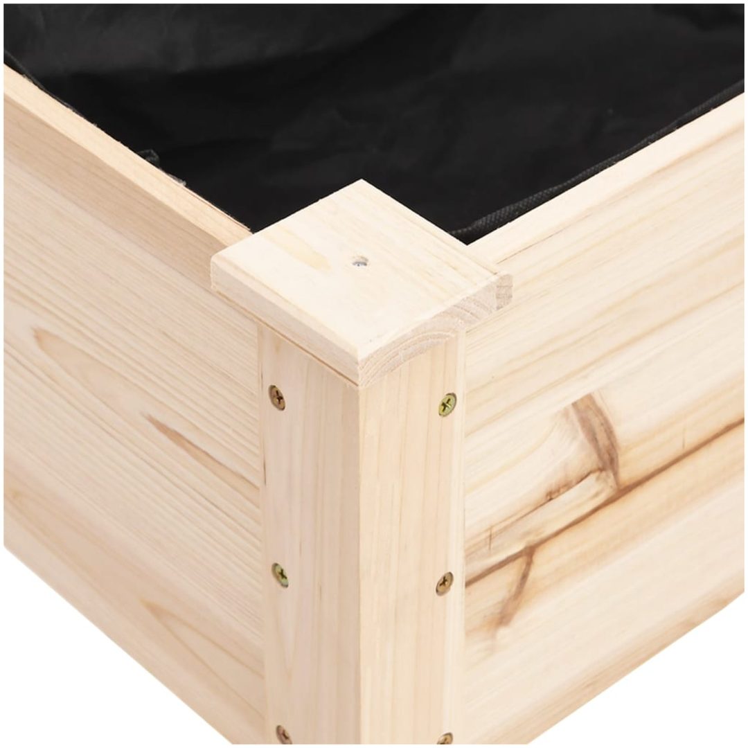 Odlingslåda på hjul med foder massivt granträ vidaXL 118 x 59 x 80 cm – bild 4