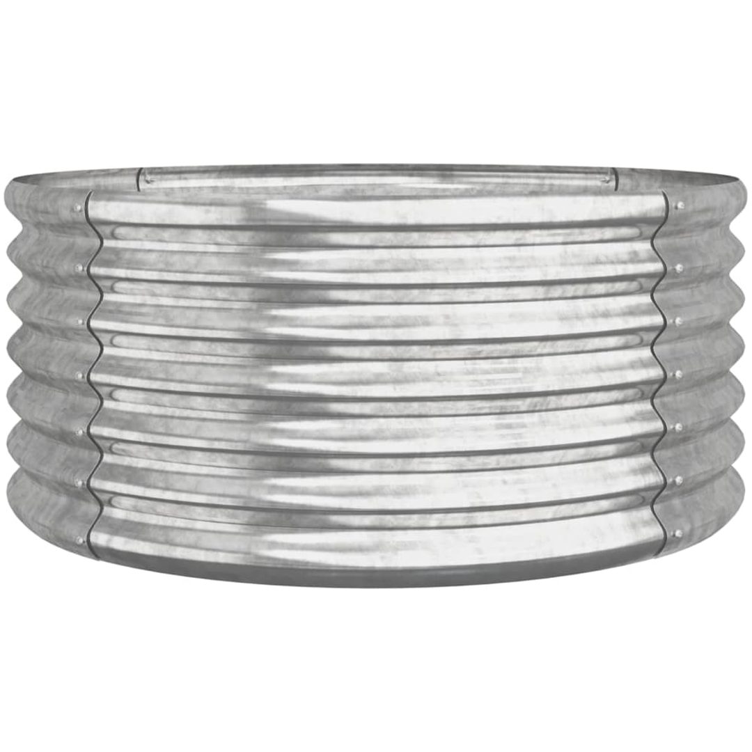 Odlingslåda pulverlackerat stål 80x80x38 cm silver vidaXL 80 x 80 x 36 cm – bild 2