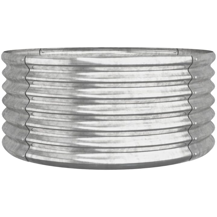 Odlingslåda pulverlackerat stål 80x80x38 cm silver vidaXL 80 x 80 x 36 cm – bild 2