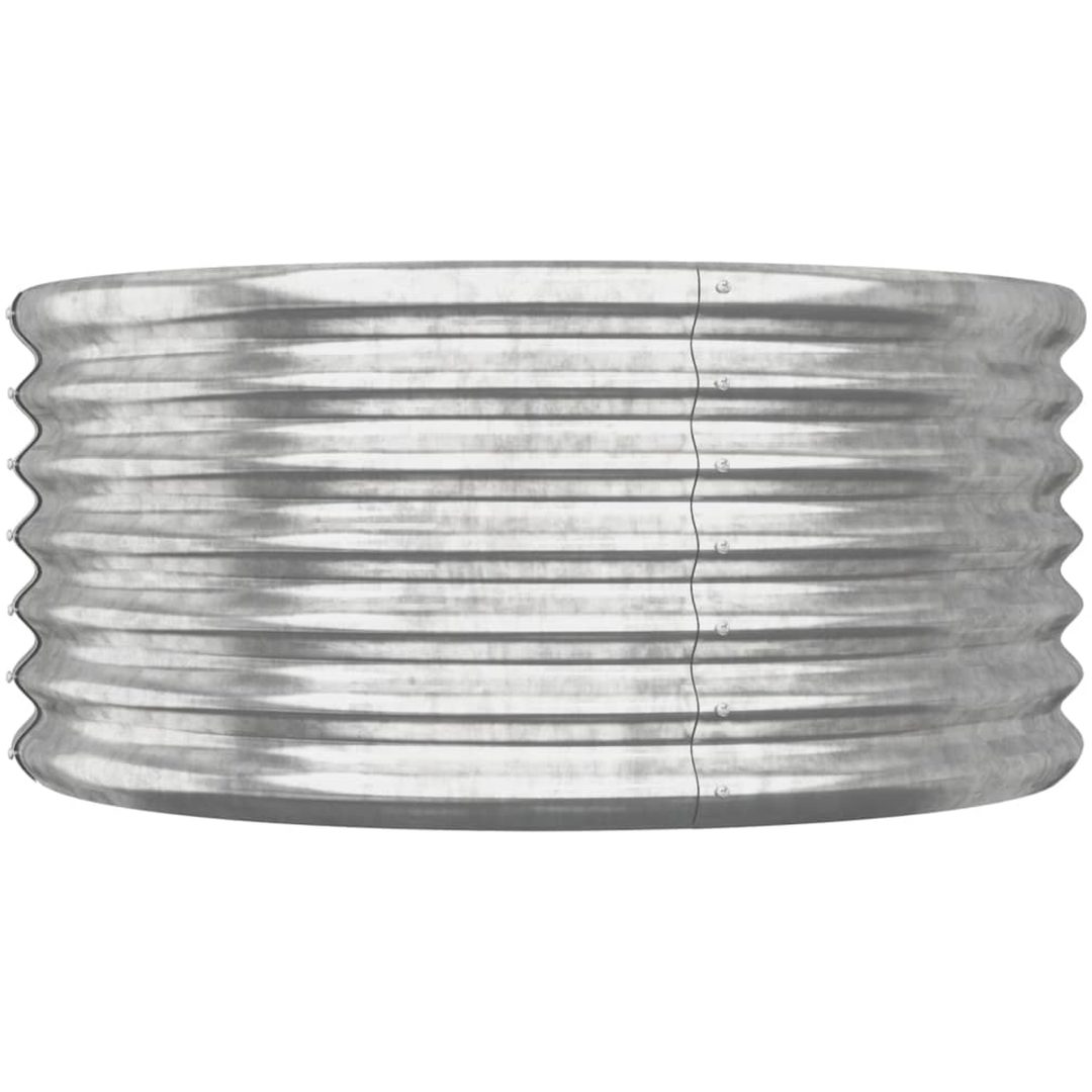 Odlingslåda pulverlackerat stål 80x80x38 cm silver vidaXL 80 x 80 x 36 cm – bild 3