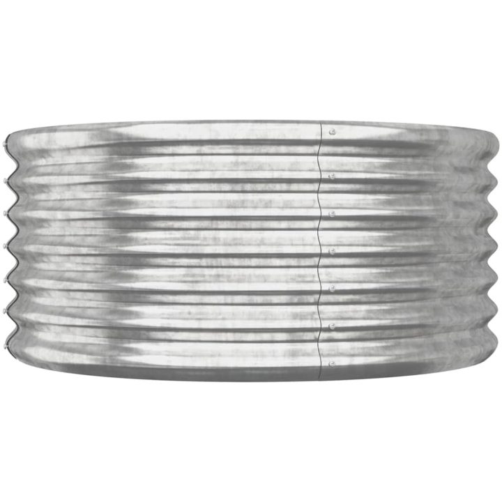Odlingslåda pulverlackerat stål 80x80x38 cm silver vidaXL 80 x 80 x 36 cm – bild 3