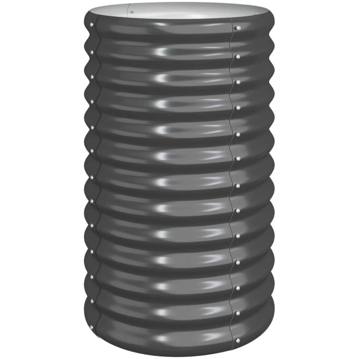 Odlingslåda pulverlackerat stål antracit vidaXL 40 x 40 x 68 cm – bild 2