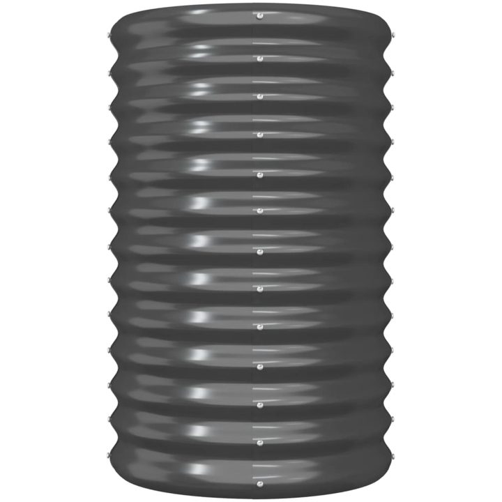 Odlingslåda pulverlackerat stål antracit vidaXL 40 x 40 x 68 cm – bild 3