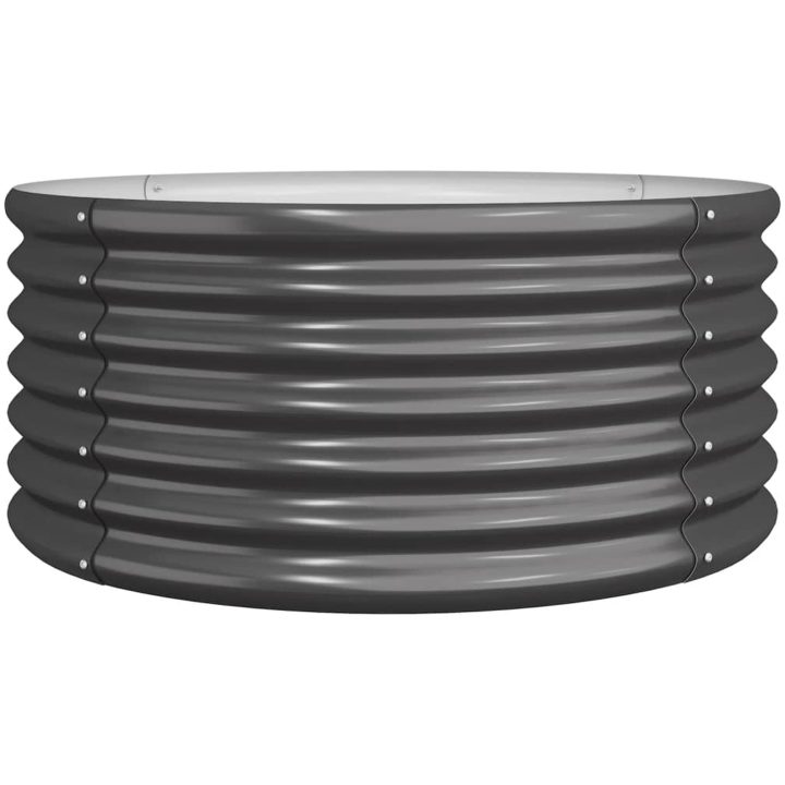Odlingslåda pulverlackerat stål antracit vidaXL 80 x 80 x 36 cm – bild 2
