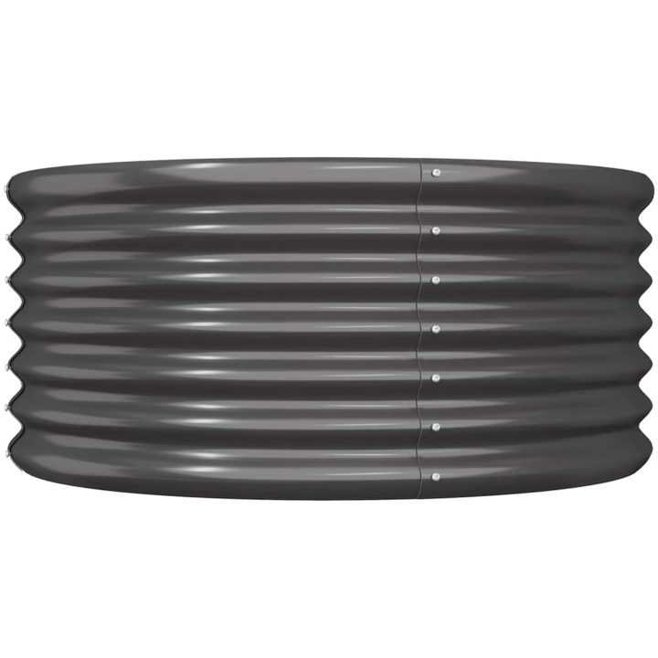 Odlingslåda pulverlackerat stål antracit vidaXL 80 x 80 x 36 cm – bild 3